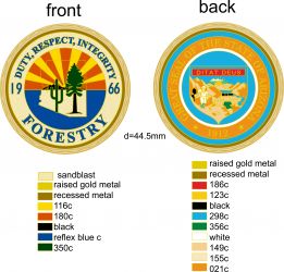 ARIZONA FORESTRY CHALLENGE COIN - 2015